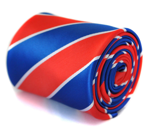 royal blue,red and white barber stripe design
